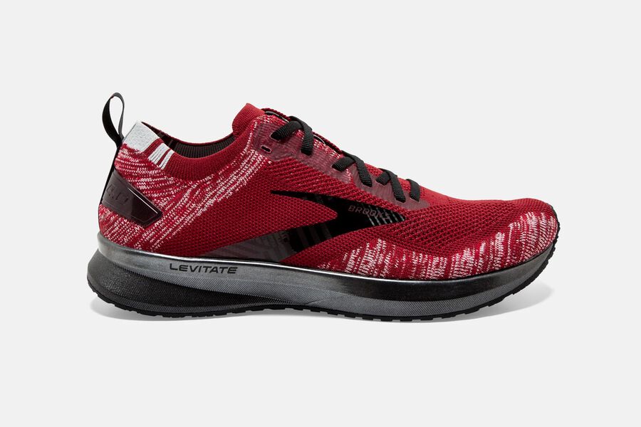 Brooks Running Shoes - Levitate 4 Road Mens - Red/Grey/Black - BON-837169